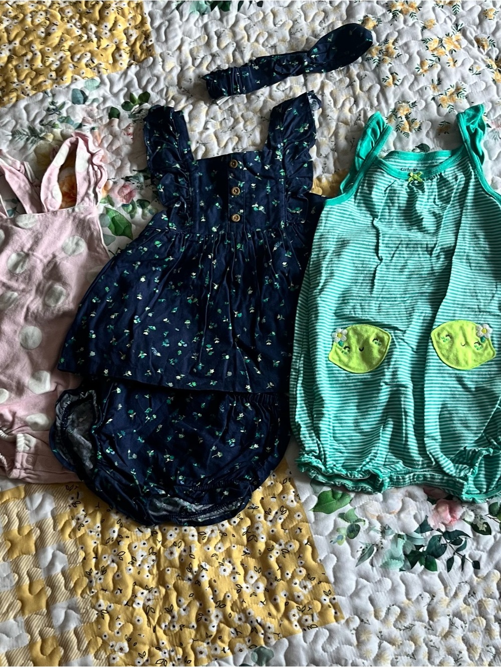 3x LIKE NEW Carter's Girls’ Summer Rompers 24 months